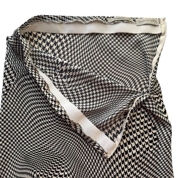 Urban Outfitters SMALL Houndstooth Black White Check Satin Long Midi Skirt - Picture 6 of 11